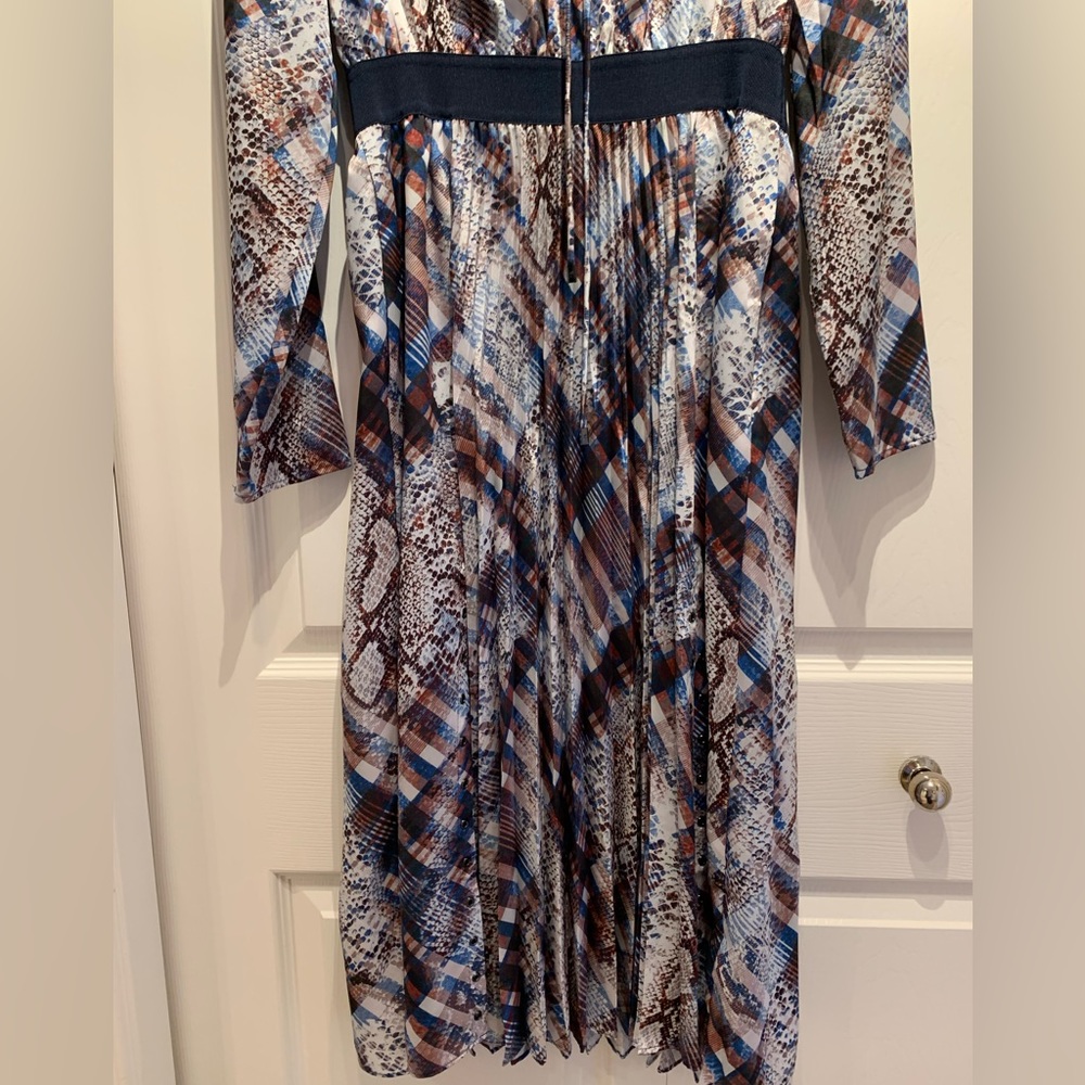 New Ted Baker London womens quartz printed midi long sleave dress Fit S-M - Picture 13 of 16